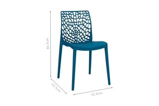 $4 chaises de jardin empilables Dahlia - Bleu canard