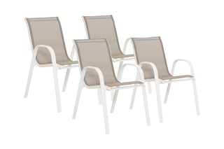$4 chaises de jardin - Beige et blanc