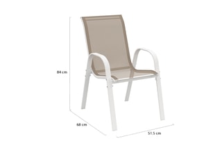 $4 chaises de jardin - Beige et blanc