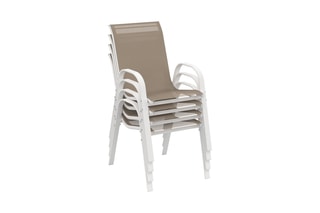 $4 chaises de jardin - Beige et blanc