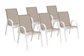 $6 chaises de jardin - Beige et blanc
