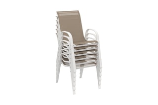 $6 chaises de jardin - Beige et blanc