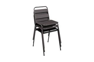 $6 chaises de jardin empilables - Gris foncé