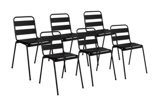 $6 chaises de jardin empilables - Noir