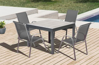 $Table de jardin extensible - Gris