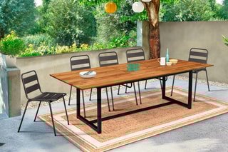 $Table de jardin extensible - 200 x 90 x 75 cm