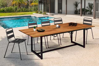 $Table de jardin extensible - 200 x 90 x 75 cm