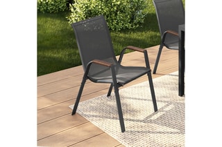 $4 chaises de jardin Ozéa - Anthracite