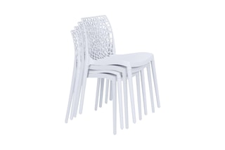 $4 chaises de jardin empilables Dahlia - Blanc