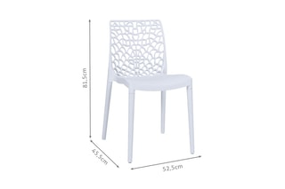 $4 chaises de jardin empilables Dahlia - Blanc