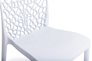 $4 chaises de jardin empilables Dahlia - Blanc