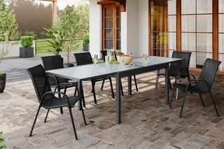 $Table de jardin extensible - 
Gris