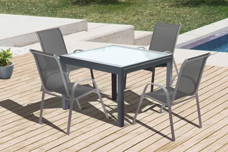 $Table de jardin extensible - Gris
