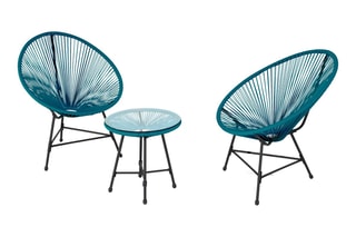 $Salon de jardin avec plateau en verre trempé Ibiza - 2 places