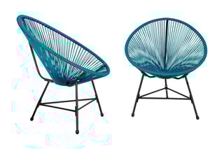 $Salon de jardin avec plateau en verre trempé Ibiza - 2 places