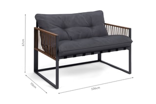 $Salon de jardin Ozéa - 4 places - Plateau en bois