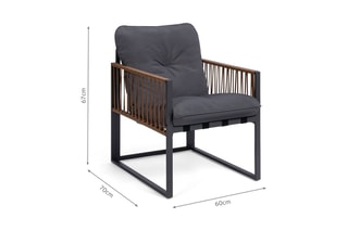 $Salon de jardin Ozéa - 4 places - Plateau en bois