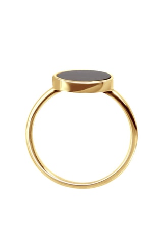 $Bague  - Or jaune et onyx