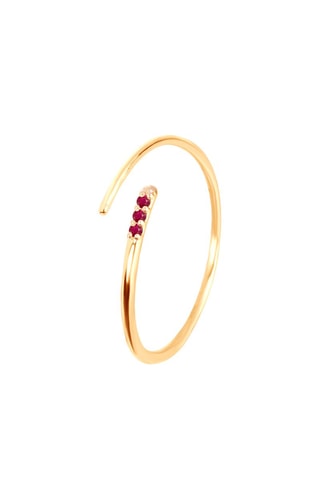$Bague  - Or jaune et rubis