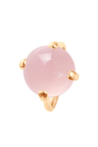 $Bague - Or jaune et quartz rose