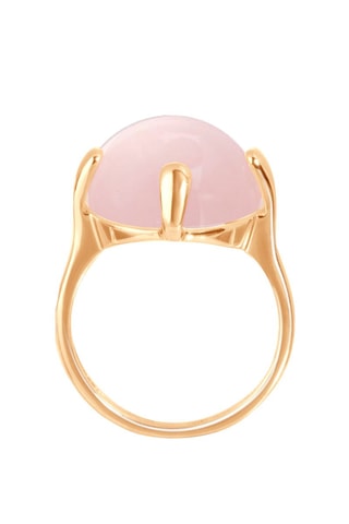 $Bague - Or jaune et quartz rose