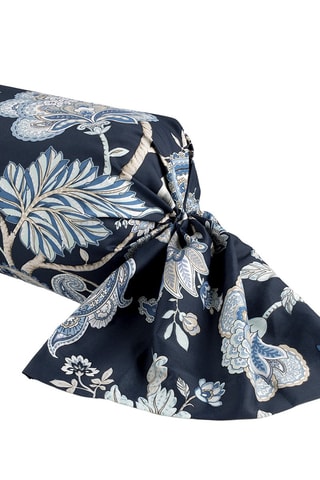 Taie de traversin en satin de coton 80 fils/cm² Kashmir - Bleu foncé