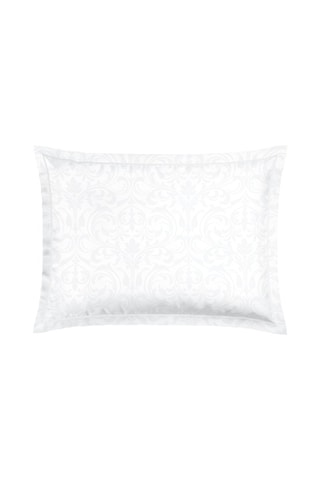 2 taies de traversin en satin de coton 79 fils/cm² Jacquard Baroque - Blanc