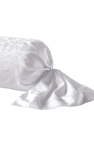 Taie de traversin en satin de coton 79 fils/cm² Baroque - Blanc