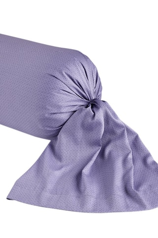 Taie de traversin en satin de coton 80 fils/cm² Mila fleurs - Violet foncé