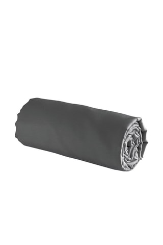 Drap-housse en satin de coton 79 fils/cm² - Gris foncé