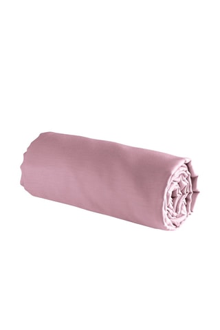 Drap-housse en satin de coton 79 fils/cm² - Rose 
