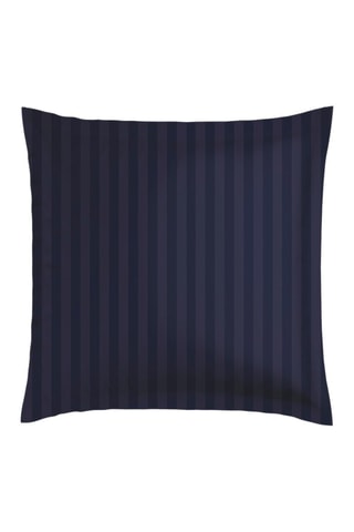 2 taies d'oreiller en satin de coton 80 fils/cm²  Fleur de miel - Bleu foncé