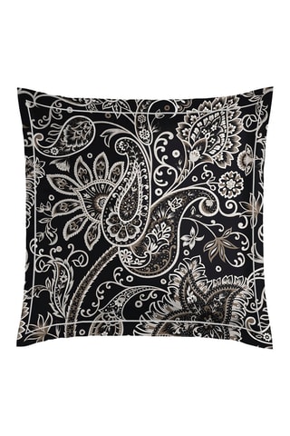 2 taies d'oreiller en satin de coton 80 fils/cm² Indienne - Noir et blanc