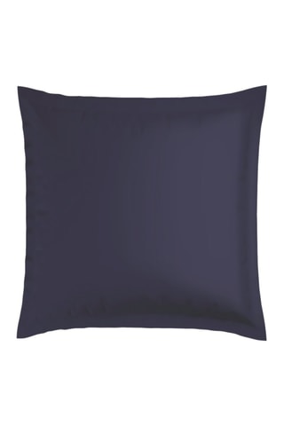 2 taies d'oreiller en satin de coton 80 fils/cm² Paris - Bleu foncé et blanc