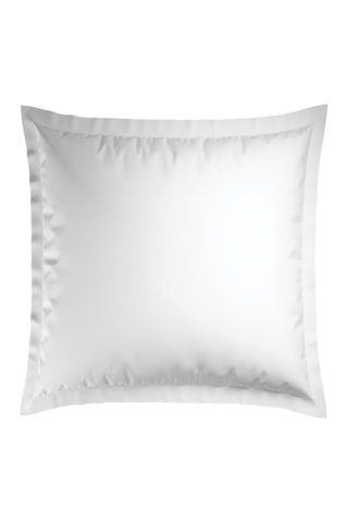 2 taies d'oreiller en satin de coton 80 fils/cm² Paris - Blanc et taupe
