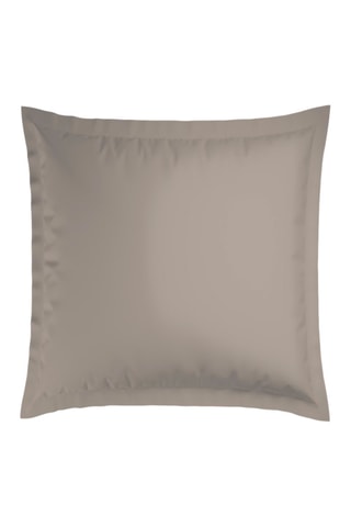 2 taies d'oreiller en satin de coton 80 fils/cm² Paris - Taupe et blanc