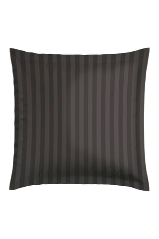 2 taies d'oreiller en satin de coton 80 fils/cm² Féline - Marron et noir