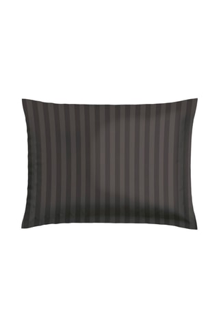 2 taies d'oreiller en satin de coton 80 fils/cm² Féline - Marron et noir