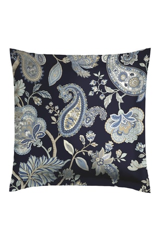 2 taies d'oreiller en satin de coton 80 fils/cm² Kashmir - Bleu foncé