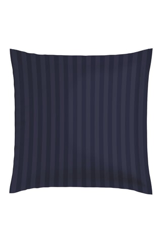 2 taies d'oreiller en satin de coton 80 fils/cm² Kashmir - Bleu foncé