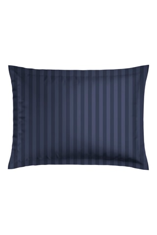 2 taies d'oreiller satin de coton 80 fils/cm²  Dobby - Bleu nuit
