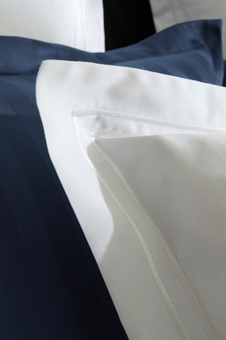 2 taies d'oreiller en satin de coton 80 fils/cm² Paris - Blanc