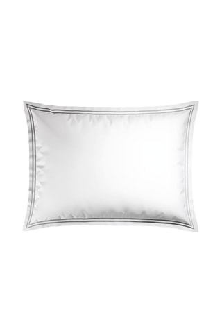 2 taies d'oreiller en satin de coton 80 fils/cm² Paris - Blanc et argenté