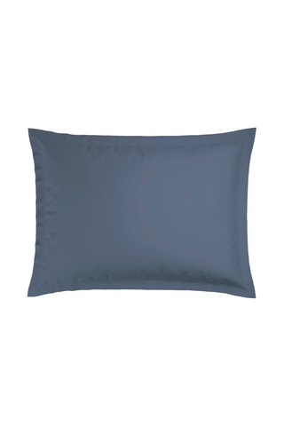 2 taies d'oreiller en satin de coton 79 fils/cm² Dobby - Bleu