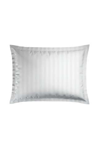 2 taies d'oreiller en satin de coton 79 fils/cm² Indienne - Blanc et beige