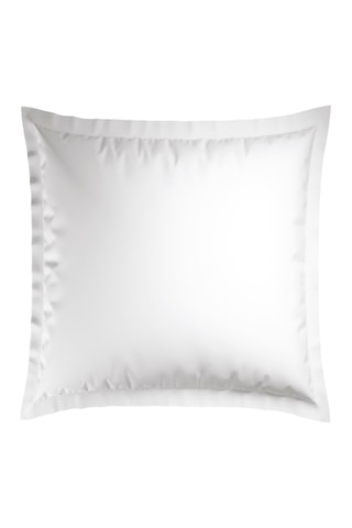 2 taies d'oreiller en satin de coton 80 fils/cm² Paris - Blanc et bleu foncé