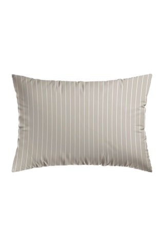 2 taies d'oreiller en satin de coton 80 fils/cm² Rayures élégantes - Taupe