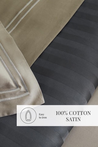 2 taies d'oreiller en satin de coton 80 fils/cm² Paris - Taupe
