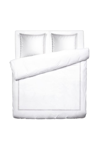Parure de couette en satin de coton 80 fils/cm² Paris - Blanc et argenté