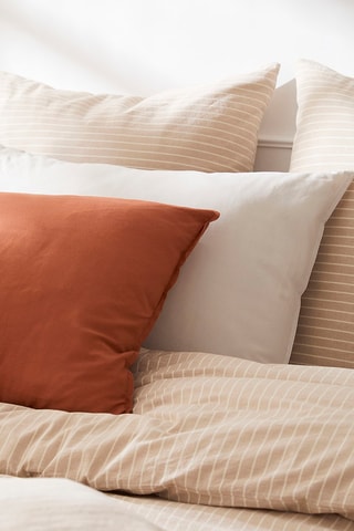 Parure de couette en coton tissé 130 g/m² Eden - Beige et crème